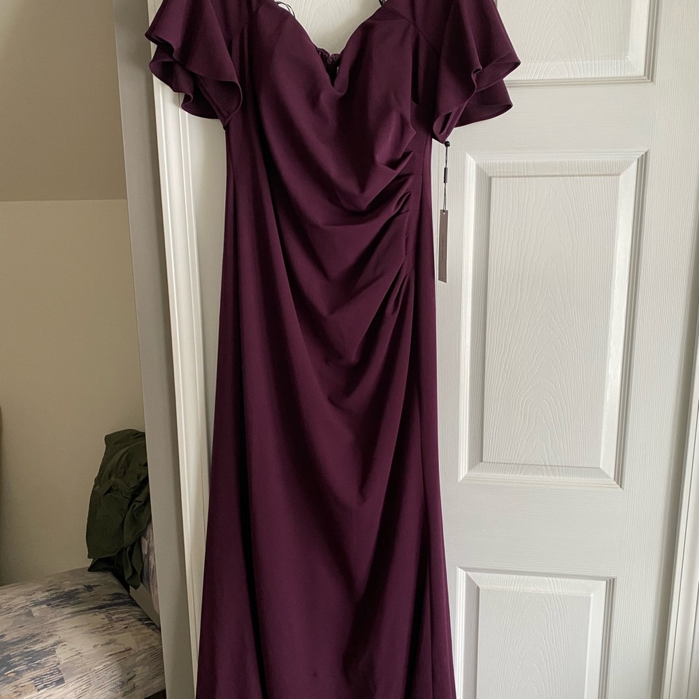 Size 16-Calvin Klein Deep Purple/Eggplant Dress - Picture 3 of 7